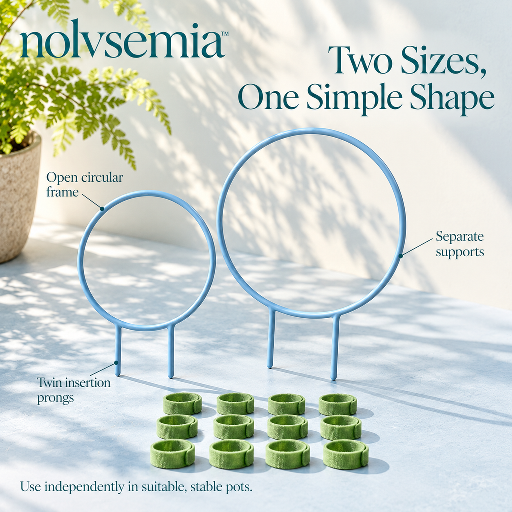 nolvsemia™ Orbit Ring Plant Trellis Set — 2 Round Metal Supports for Indoor Hoya & Vining Houseplants